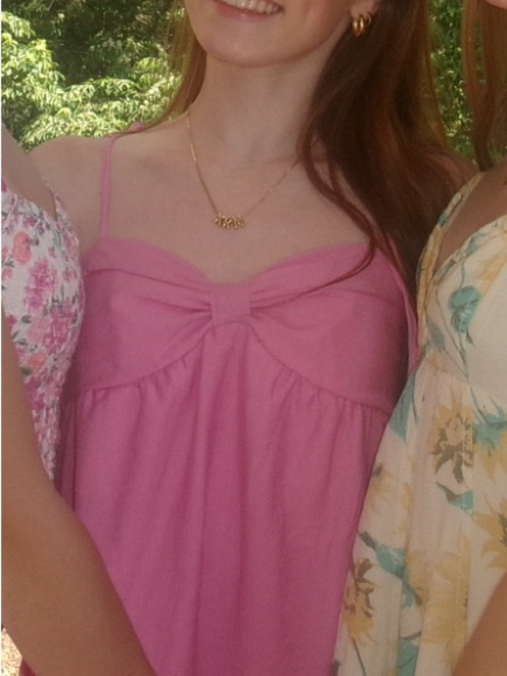 SHEIN Bright Pink Spaghetti Strap Sundress
